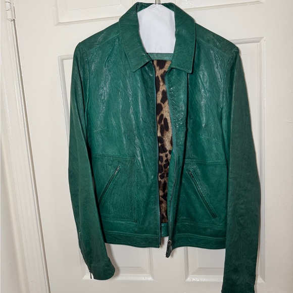Vintage D&G Green Leather Jacket - Picture 1 of 4